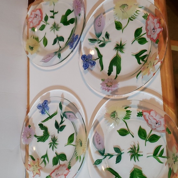 Cake stand with 4 plates hand painted - Picture 4 of 5